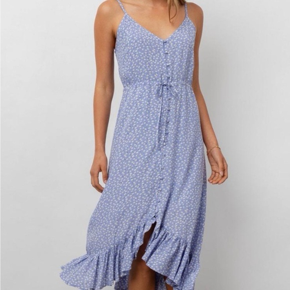 Rails Blue High Low Ruffled Sundress